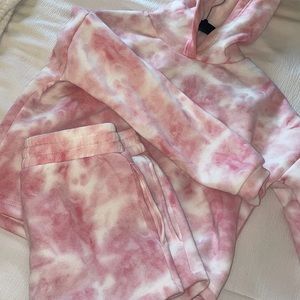 Pink Tie Dye Sweat Suit Set Size S